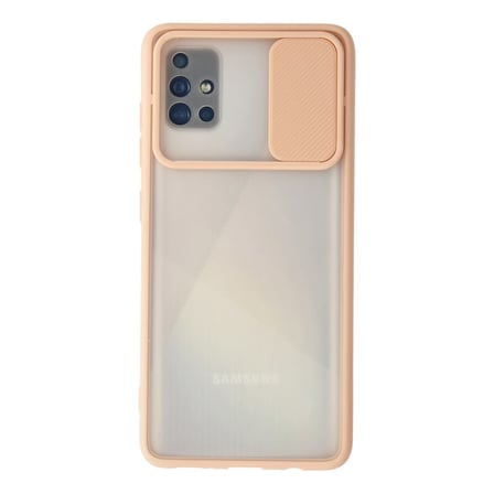 Galaxy A71 Kılıf Palm Buzlu Kamera Sürgülü Silikon - Pembe