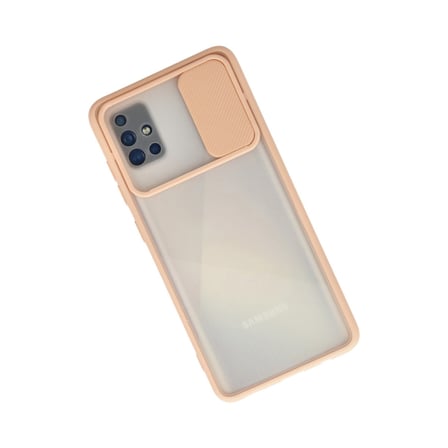 Galaxy A71 Kılıf Palm Buzlu Kamera Sürgülü Silikon - Pembe