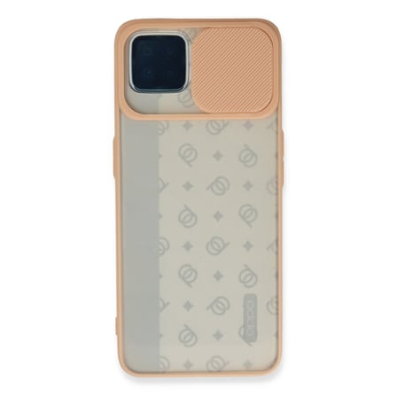 Reno 4 Lite Kılıf Palm Buzlu Kamera Sürgülü Silikon - Pembe