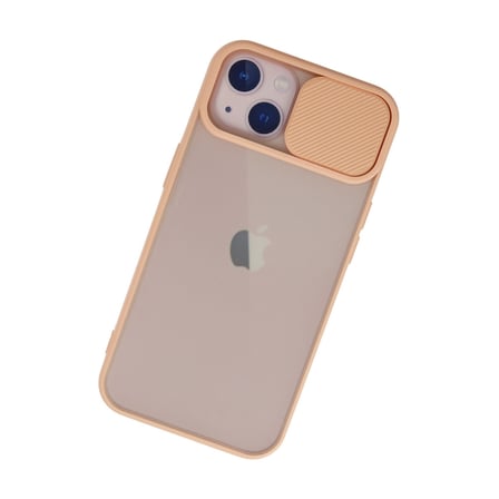 iPhone 13 Kılıf Palm Buzlu Kamera Sürgülü Silikon - Pembe