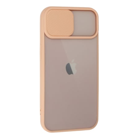 iPhone 13 Kılıf Palm Buzlu Kamera Sürgülü Silikon - Pembe