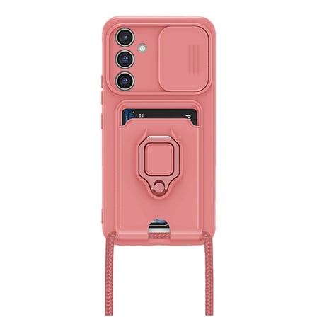 Galaxy A54 5G Kılıf Zuma Kartvizitli Yüzüklü Silikon - Pembe