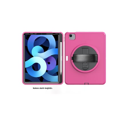iPad 2022 10.9 (10.nesil) Kılıf Hand Strap Tablet Kılıfı - Pembe