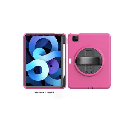 iPad Pro 11 (2018) Kılıf Hand Strap Tablet Kılıfı - Pembe