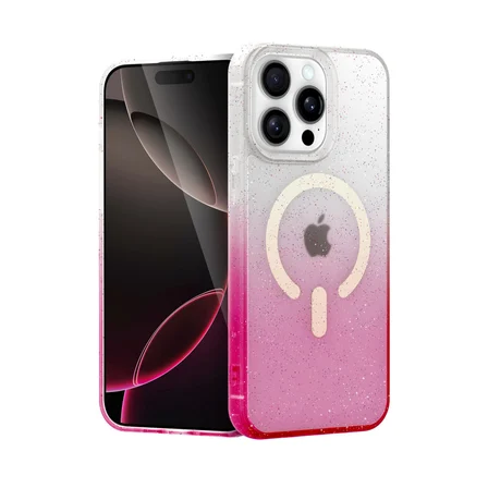 iPhone 14 Pro Pummel Shiny Magsafe Kapak - Pembe
