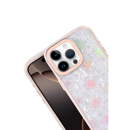 iPhone 15 Pro Max Lumi Desenli Kapak - Pembe