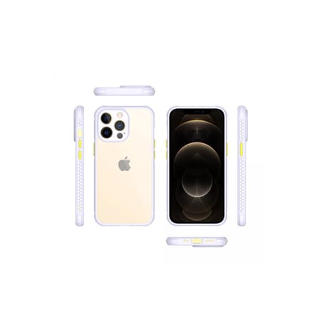 iPhone 13 Pro Kılıf Miami Şeffaf Silikon - Lila