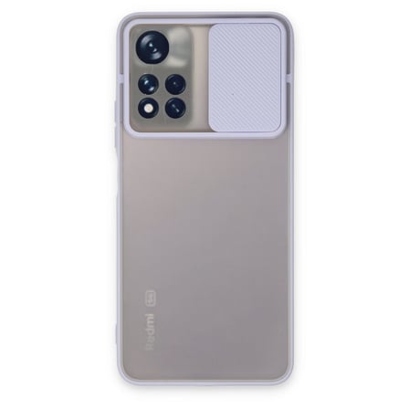 Note 11 Pro Plus 5G Kılıf Palm Buzlu Kamera Sürgülü Silikon - Lila