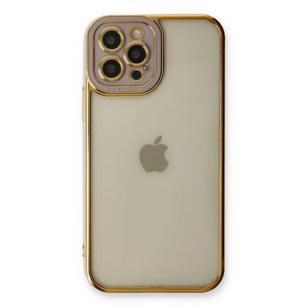 iPhone 12 Pro Max Kılıf Liva Lens Silikon - Lila