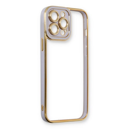 iPhone 13 Pro Max Kılıf Liva Lens Silikon - Lila