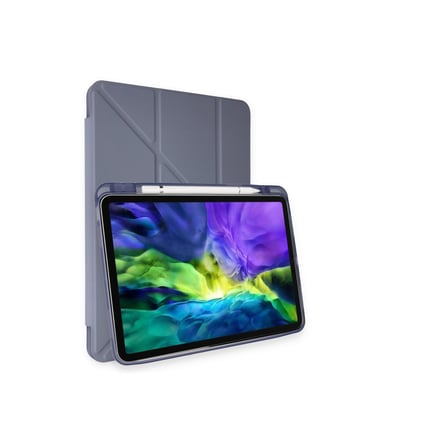 iPad Pro 11 (2021) Kılıf Kalemlikli Hugo Tablet Kılıfı - Lila