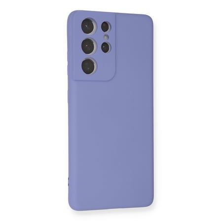 Galaxy S21 Ultra Kılıf Nano içi Kadife Silikon - Lila