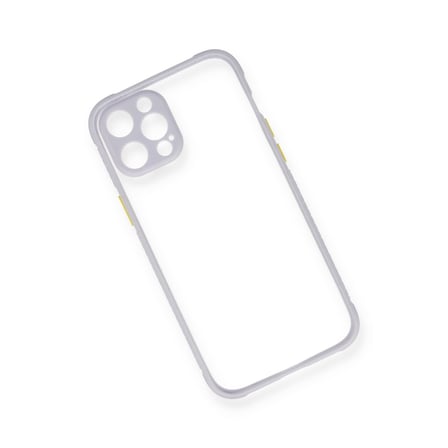 iPhone 12 Kılıf Miami Şeffaf Silikon - Lila