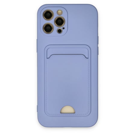 iPhone 12 Pro Max Kılıf Kelvin Kartvizitli Silikon - Lila