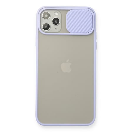 iPhone 11 Pro Max Kılıf Palm Buzlu Kamera Sürgülü Silikon - Lila