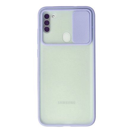 Galaxy A11 Kılıf Palm Buzlu Kamera Sürgülü Silikon - Lila