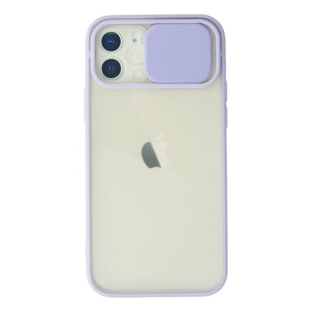 iPhone 12 Kılıf Palm Buzlu Kamera Sürgülü Silikon - Lila