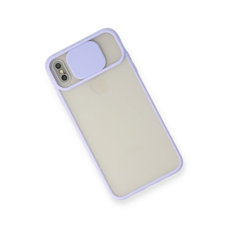 iPhone XS Max Kılıf Palm Buzlu Kamera Sürgülü Silikon - Lila