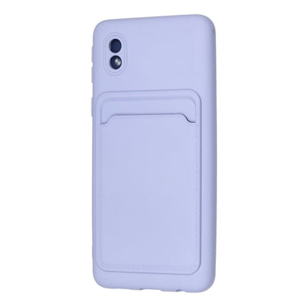 Galaxy A01 Core Kılıf Kelvin Kartvizitli Silikon - Lila