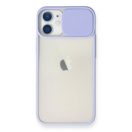 iPhone 11 Kılıf Palm Buzlu Kamera Sürgülü Silikon - Lila