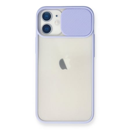 iPhone 11 Kılıf Palm Buzlu Kamera Sürgülü Silikon - Lila