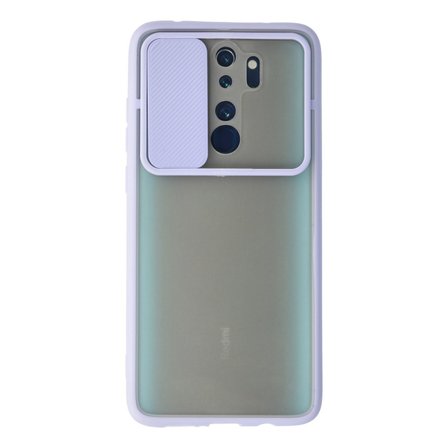 Redmi Note 8 Pro Kılıf Palm Buzlu Kamera Sürgülü Silikon - Lila