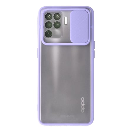 Reno 5 Lite Kılıf Palm Buzlu Kamera Sürgülü Silikon - Lila