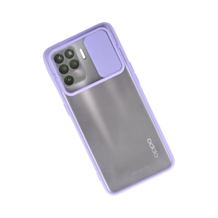 Reno 5 Lite Kılıf Palm Buzlu Kamera Sürgülü Silikon - Lila