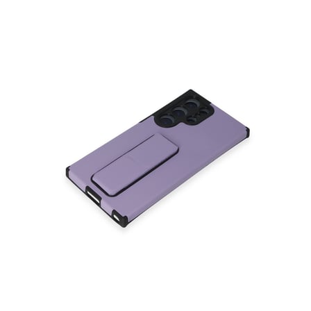 Galaxy S23 Ultra Kılıf Mega Standlı Silikon - Lila