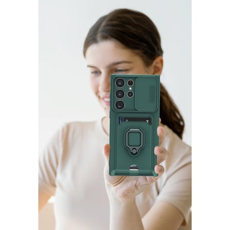 Galaxy S25 Ultra Kılıf Zuma Kartvizitli Yüzüklü Silikon - Lila