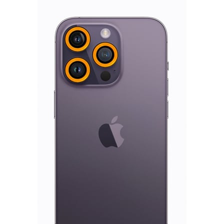 iPhone 12 Pro Max Neon Fosforlu Kamera Lens - Sarı