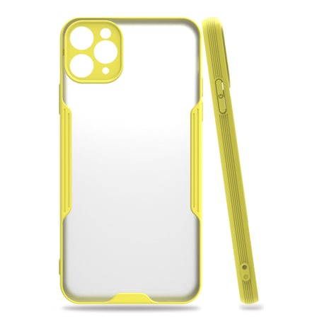 iPhone 11 Pro Max Kılıf Platin Silikon - Sarı