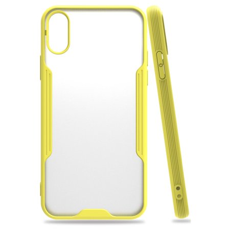 iPhone X Kılıf Platin Silikon - Sarı