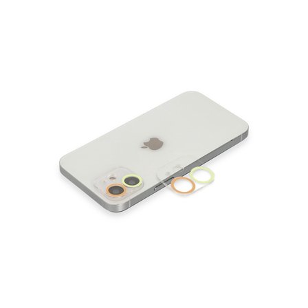 Erdo Ticaret iPhone 12 Mini Renkli Kamera Lens Koruyucu Camı Sarı Turuncu