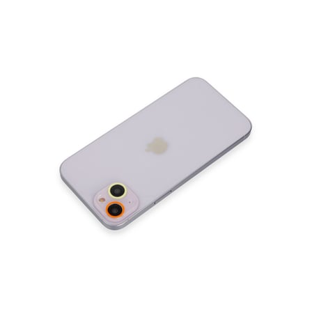 iPhone 13 Renkli Kamera Lens Koruma Cam - Sarı-Turuncu