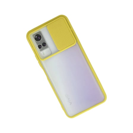Y53S Kılıf Palm Buzlu Kamera Sürgülü Silikon - Sarı