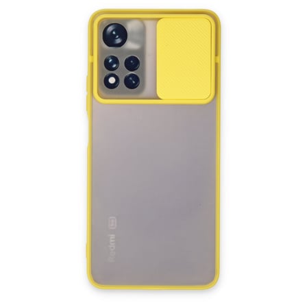 Redmi Note 11T Kılıf Palm Buzlu Kamera Sürgülü Silikon - Sarı