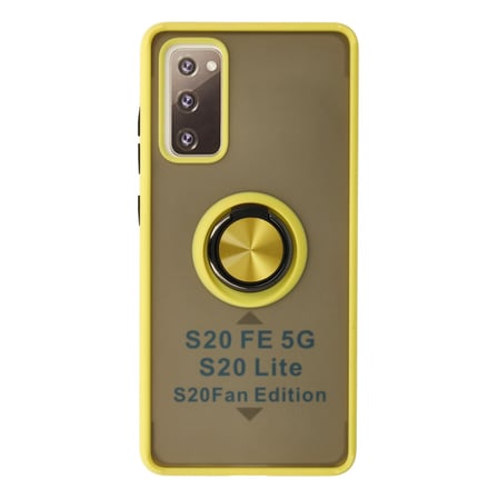 Galaxy S20 FE Kılıf Montreal Yüzüklü Silikon Kapak - Sarı