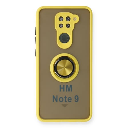 Redmi Note 9 Kılıf Montreal Yüzüklü Silikon Kapak - Sarı