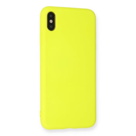 iPhone X Kılıf Nano içi Kadife Silikon - Sarı