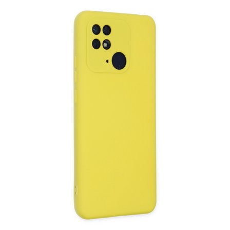 Erdo Ticaret Redmi 10C Kılıf Silikon Kadife Sarı Xiaomi Arka Kılıf