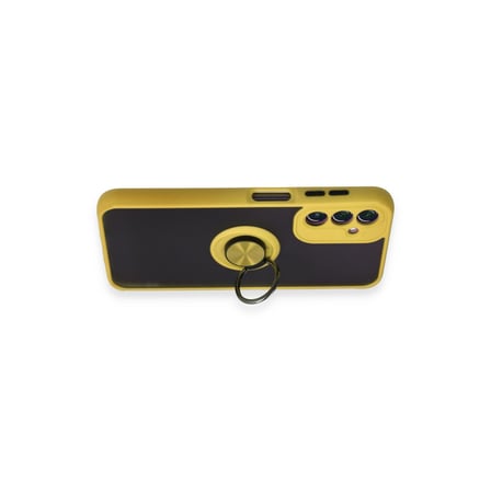 Erdo Ticaret Galaxy A14 4G Kılıf Silikon Yüzüklü Stand Özellikli Sarı