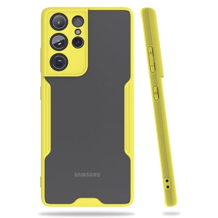 Galaxy S21 Ultra Kılıf Platin Silikon - Sarı