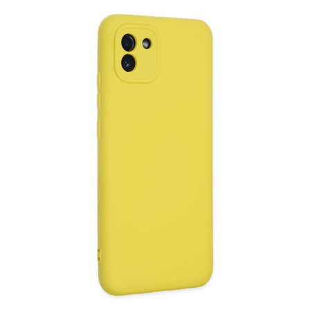 Galaxy A03 Kılıf Nano içi Kadife Silikon - Sarı