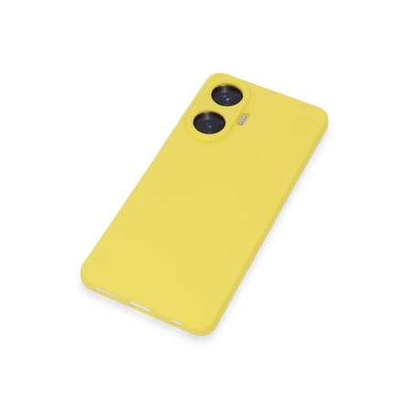 Realme C55 Kılıf Nano içi Kadife Silikon - Sarı
