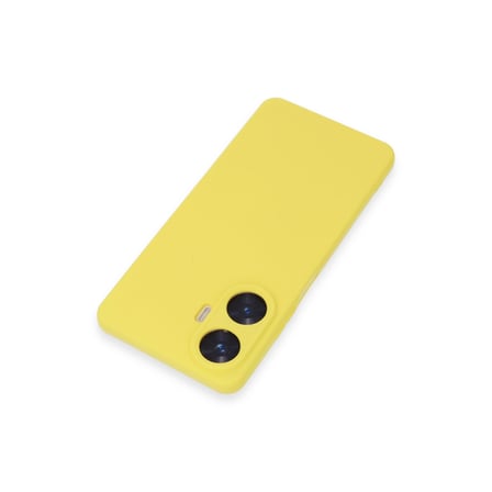 Realme C55 Kılıf Nano içi Kadife Silikon - Sarı
