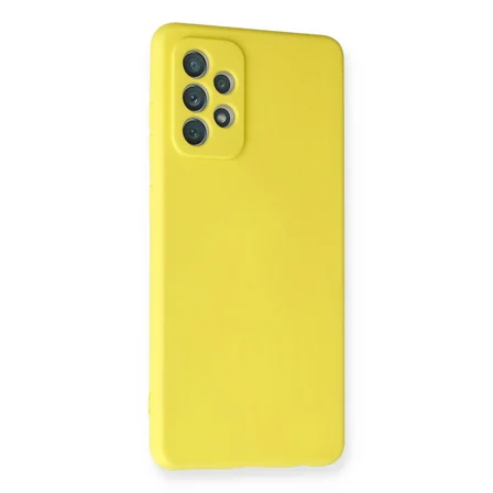 Galaxy A72 Kılıf Nano içi Kadife Silikon - Sarı