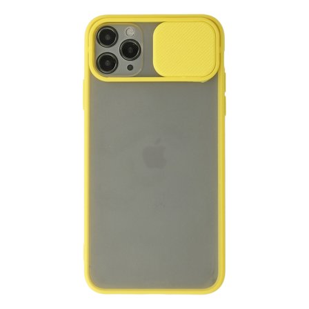 iPhone 11 Pro Kılıf Palm Buzlu Kamera Sürgülü Silikon - Sarı