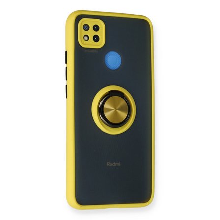 Redmi 9C Kılıf Montreal Yüzüklü Silikon Kapak - Sarı