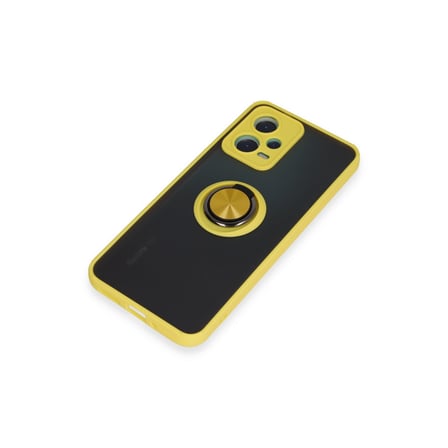 Redmi Note 12 5G Kılıf Montreal Yüzüklü Silikon Kapak - Sarı